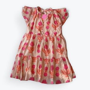 NEW THML Nelly Rose Print Tiered Dress  Pink & Orange Floral Sz SM w tags